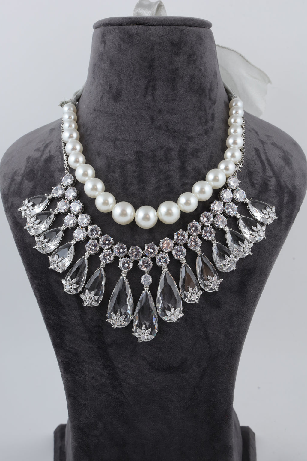 Pearl and Crystal Statement Necklace