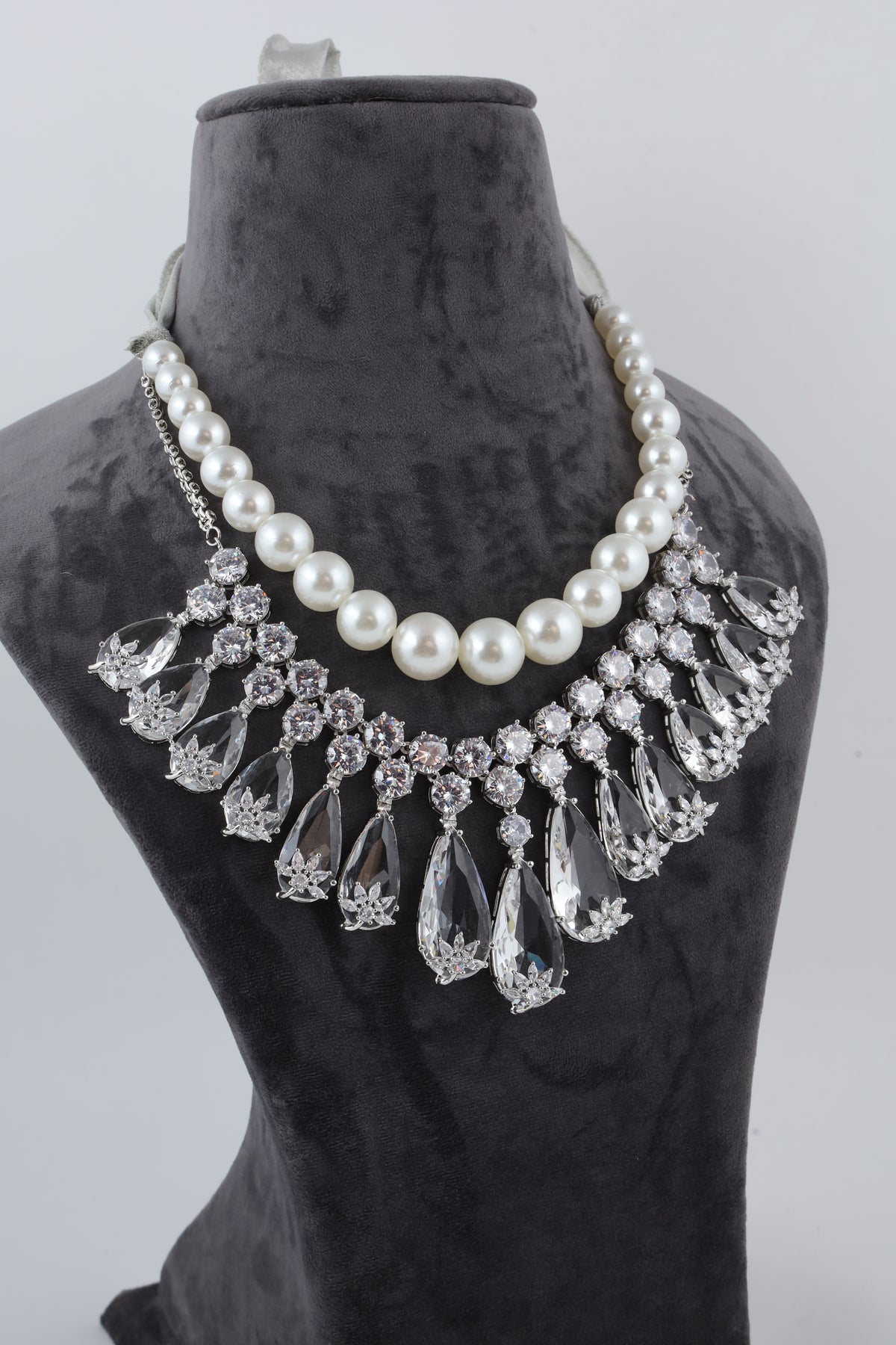 Pearl and Crystal Statement Necklace