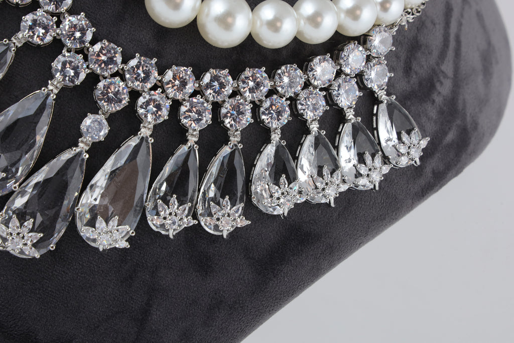 Pearl and Crystal Statement Necklace