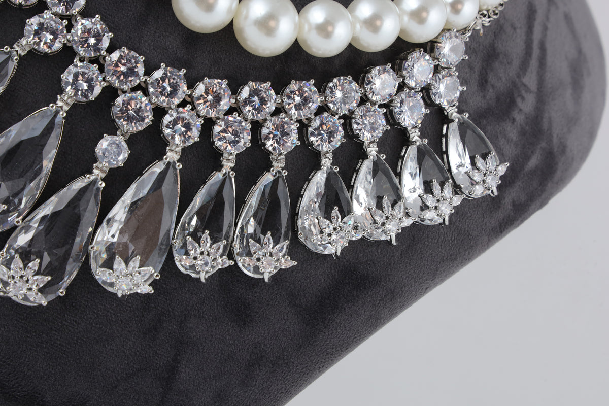 Pearl and Crystal Statement Necklace
