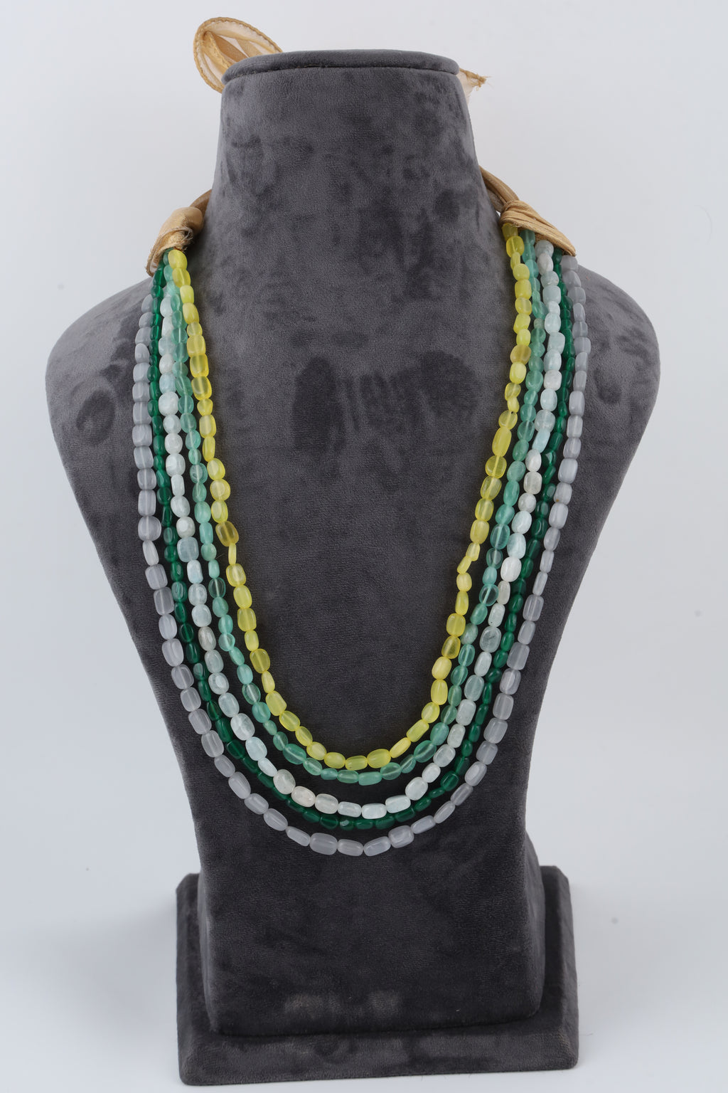 Multicolour Four-Layer Beaded Statement Necklace