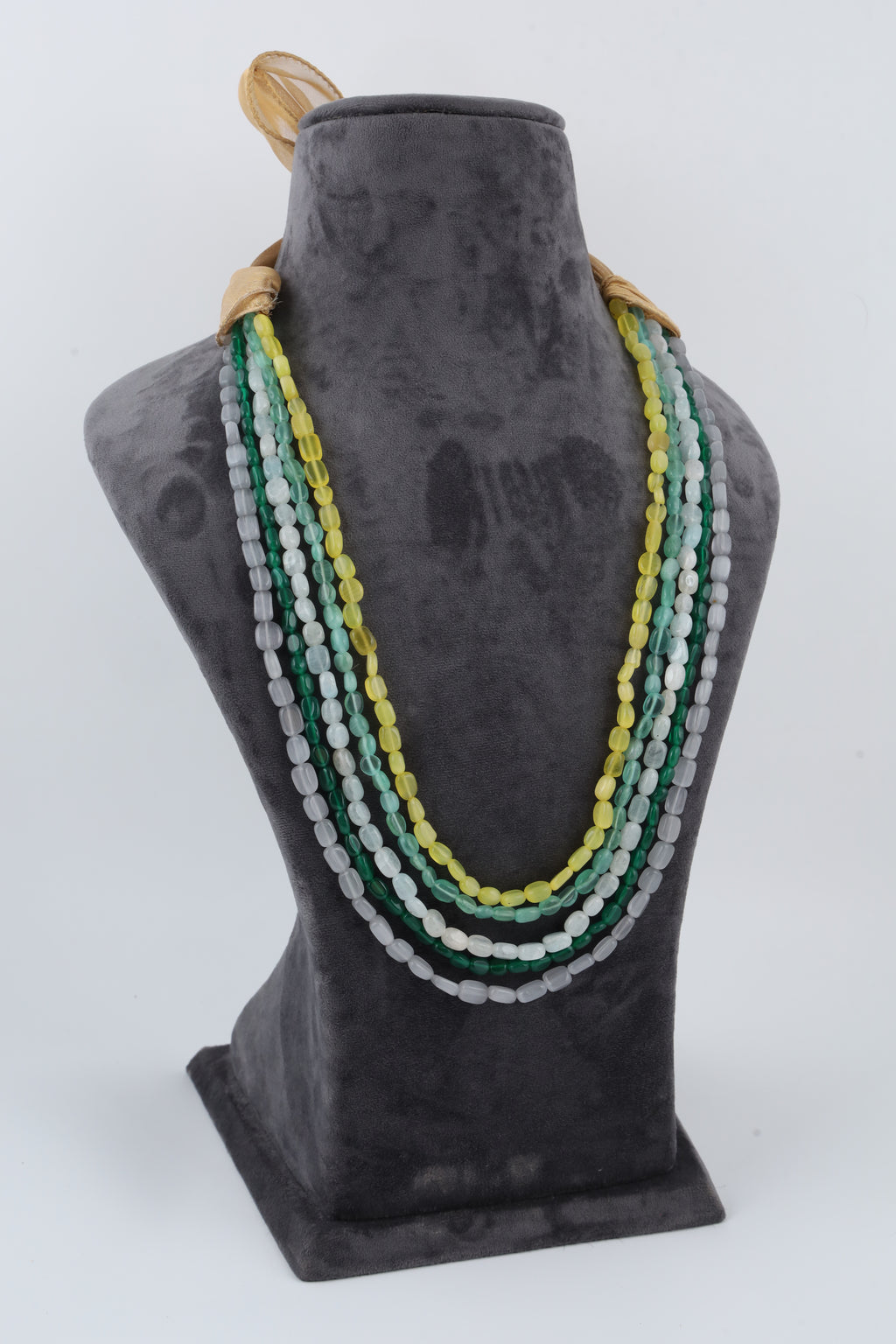 Multicolour Four-Layer Beaded Statement Necklace
