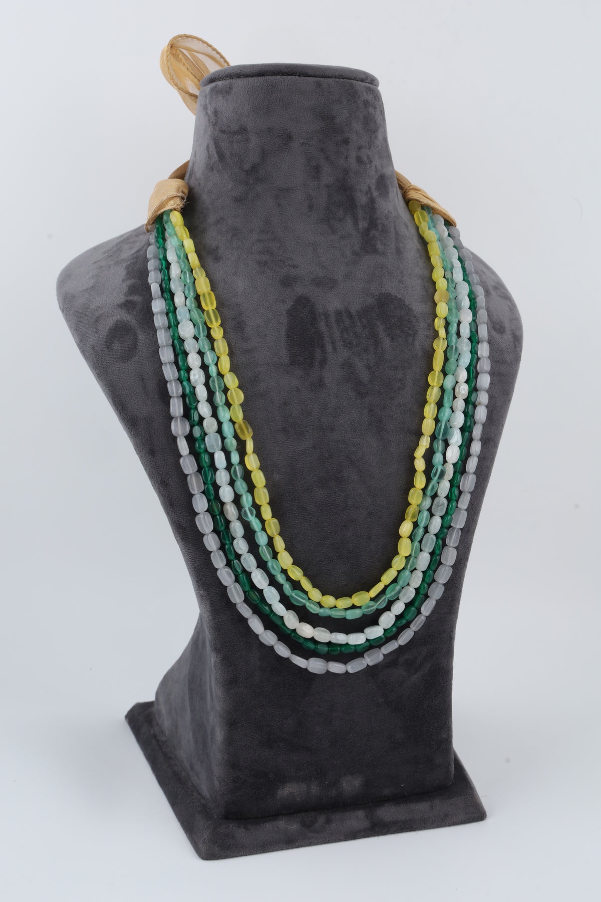 Multicolour Four-Layer Beaded Statement Necklace