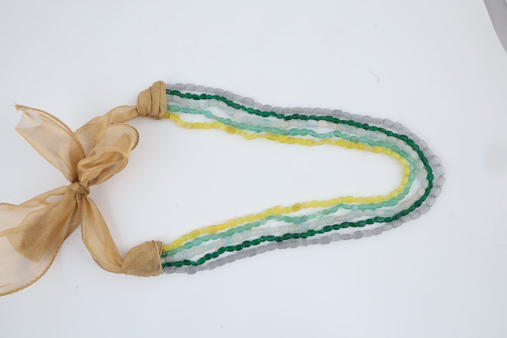 Multicolour Four-Layer Beaded Statement Necklace