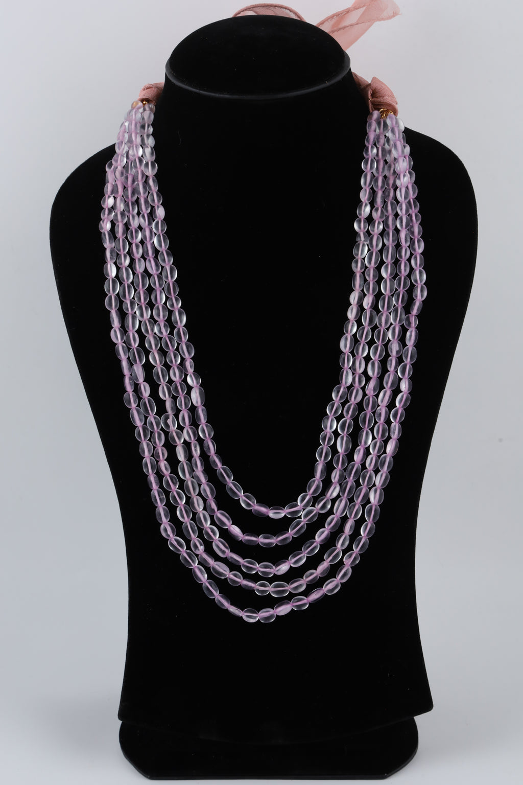 Lavender Crystal Multi-Strand Beaded Necklace