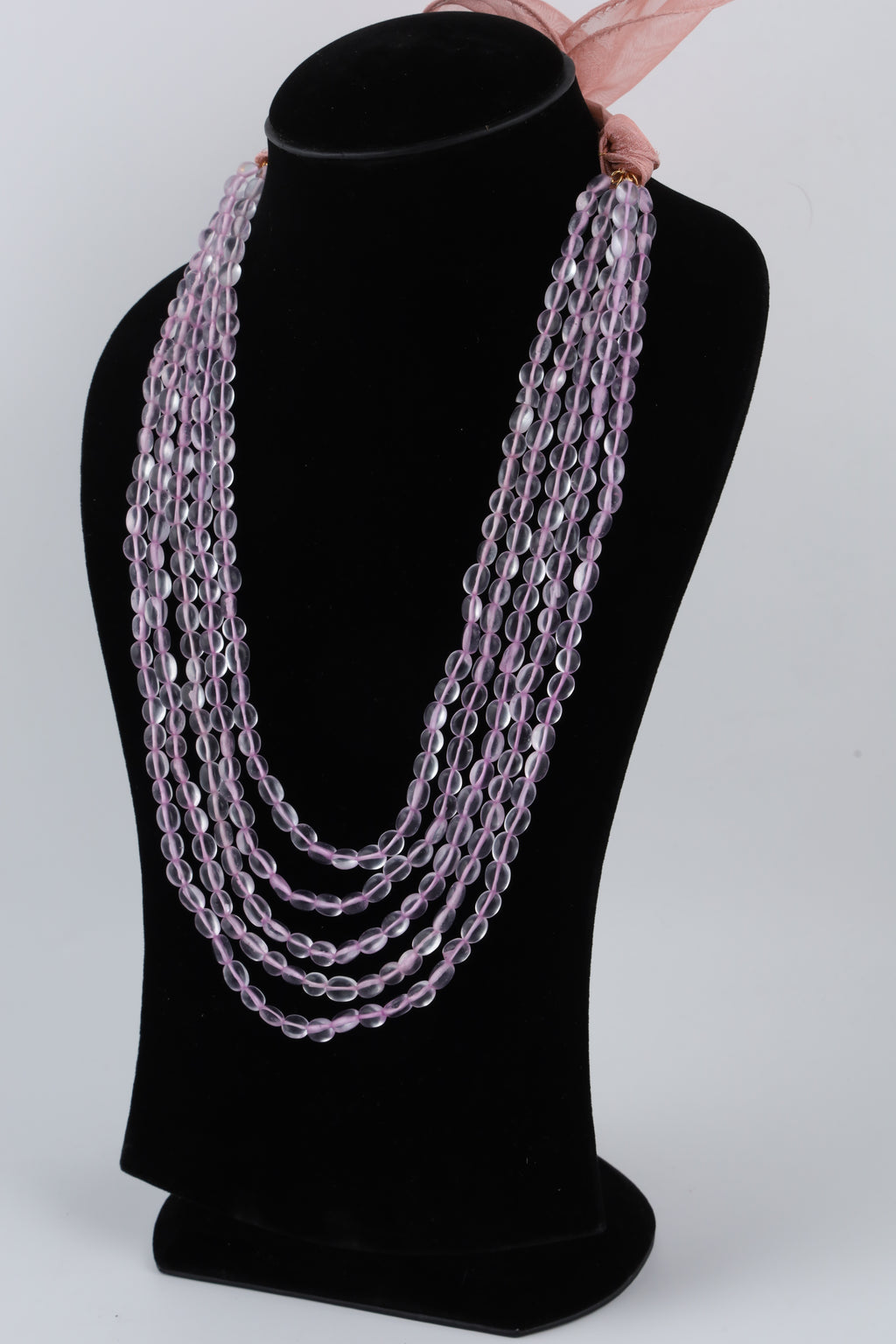 Lavender Crystal Multi-Strand Beaded Necklace