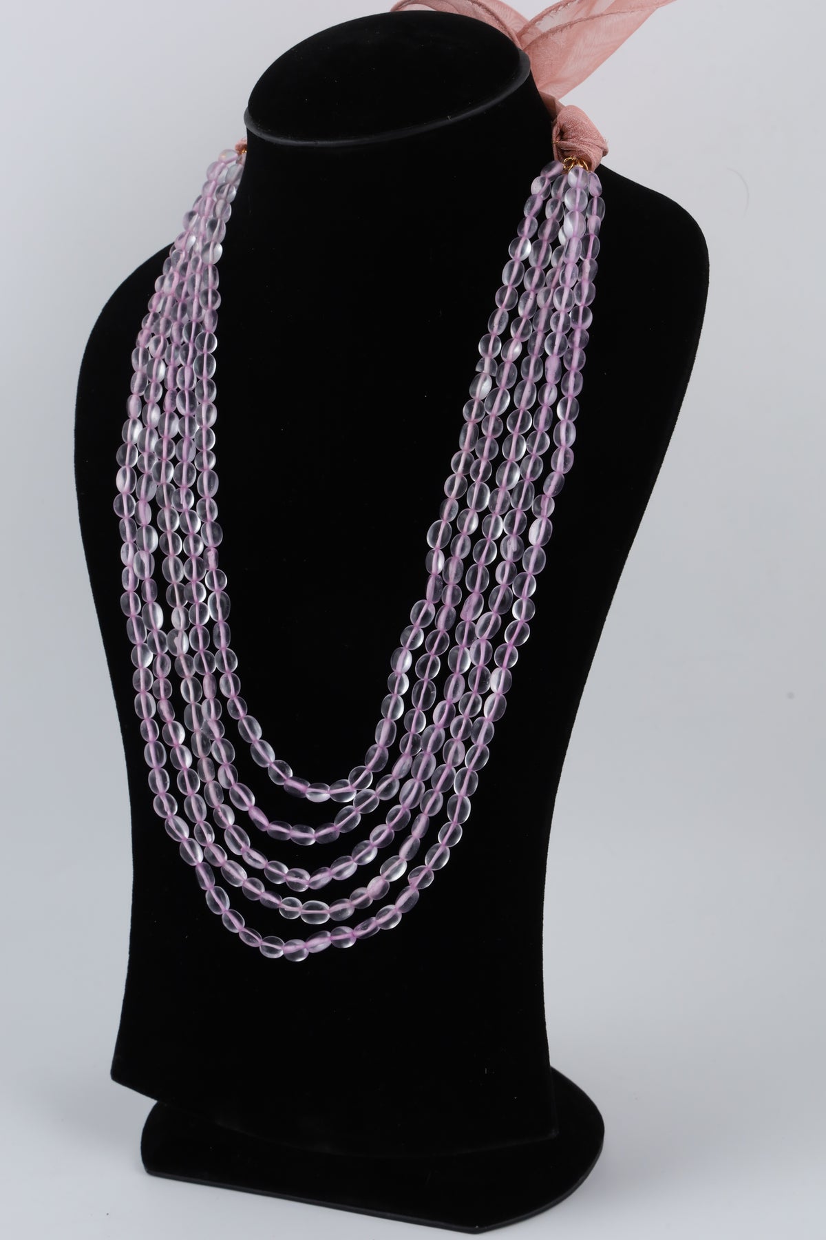 Lavender Crystal Multi-Strand Beaded Necklace