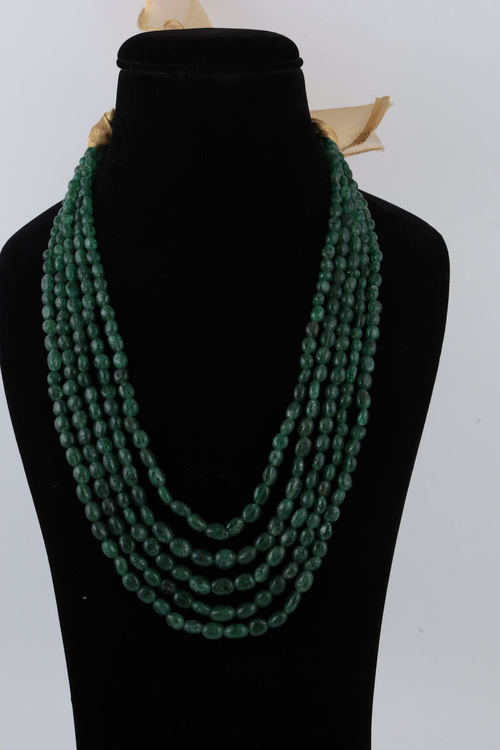 Emerald Green Multi-Strand Beaded Necklace