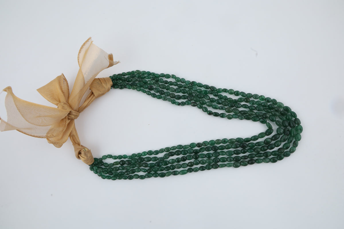 Emerald Green Multi-Strand Beaded Necklace