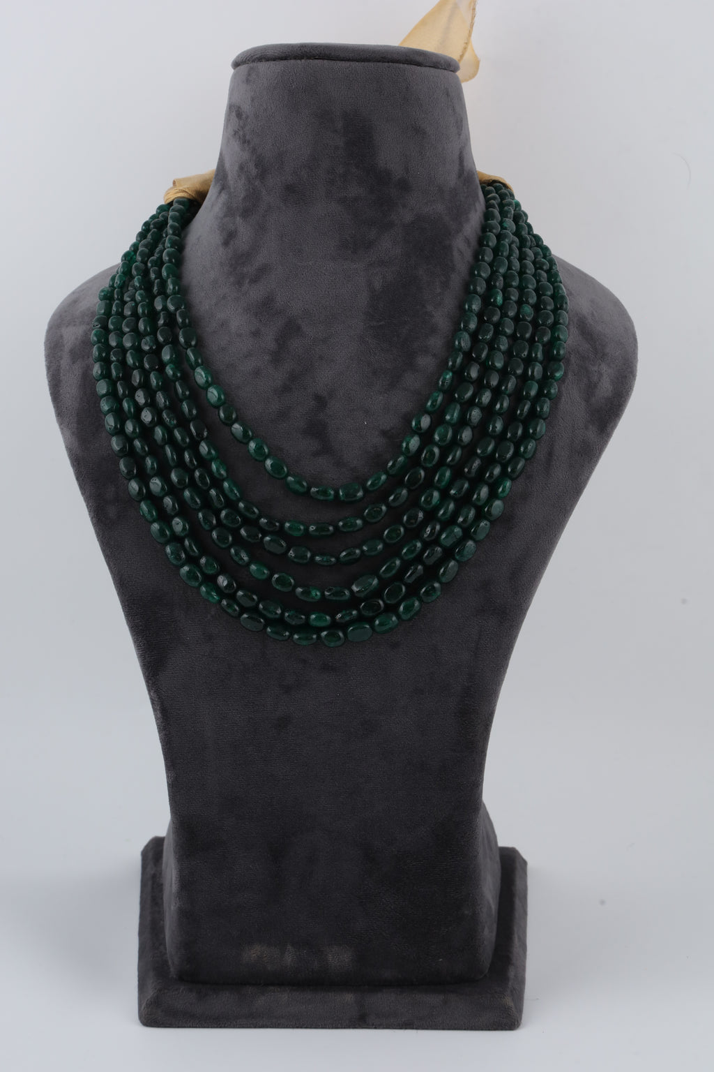 Emerald Green Multi-Layer Beaded Statement Necklace