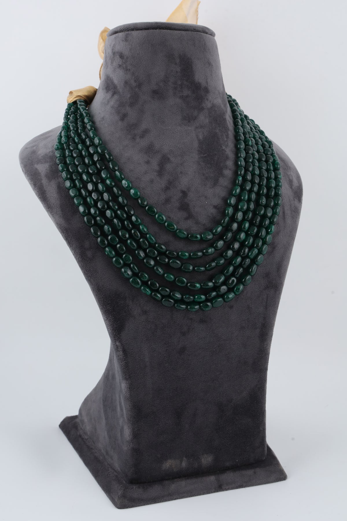 Emerald Green Multi-Layer Beaded Statement Necklace