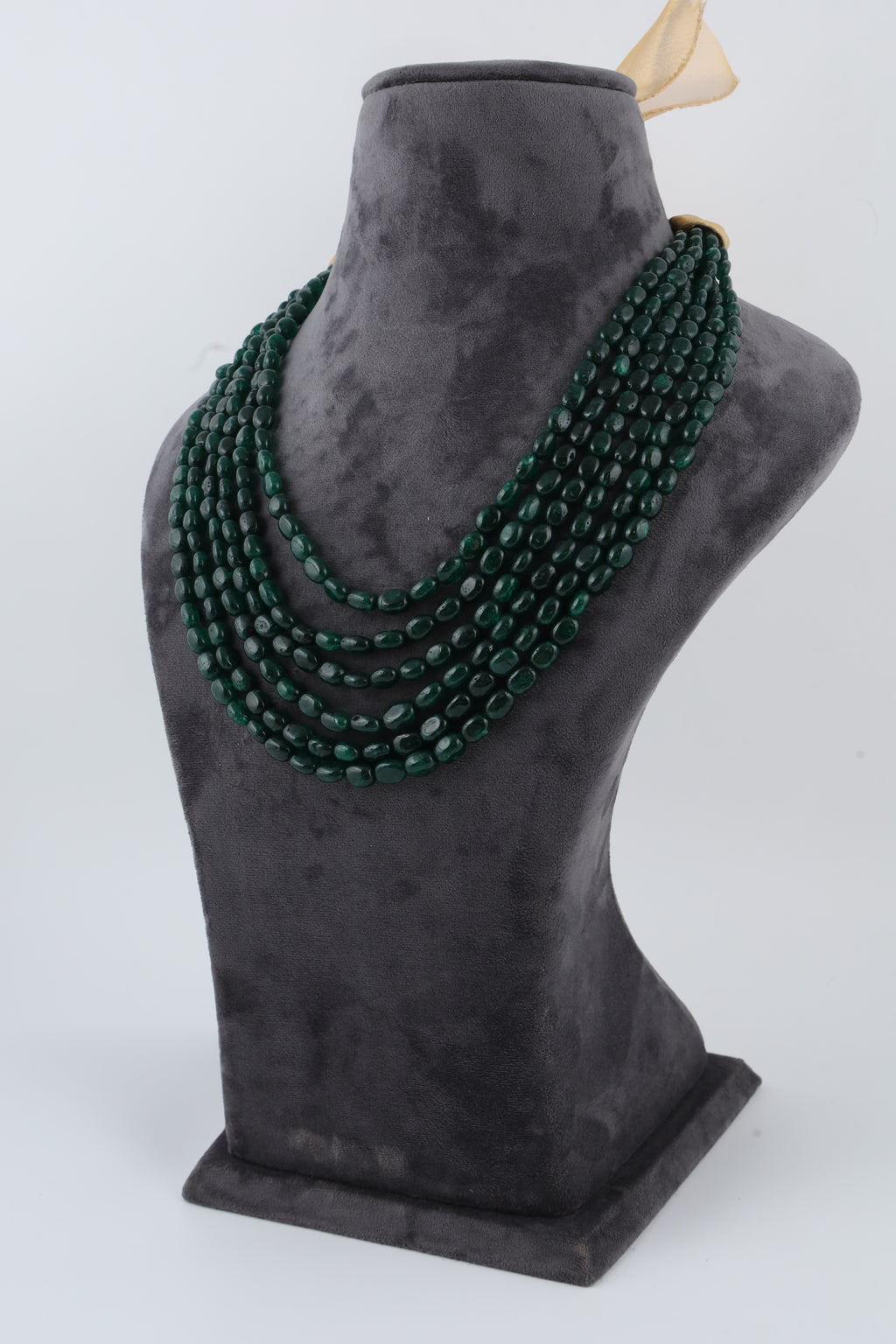 Emerald Green Multi-Layer Beaded Statement Necklace