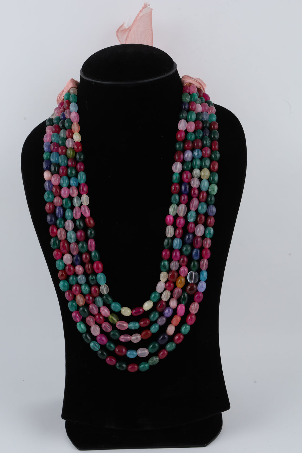 Multicolour Multi-Strand Beaded Statement Necklace