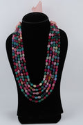 Multicolour Multi-Strand Beaded Statement Necklace