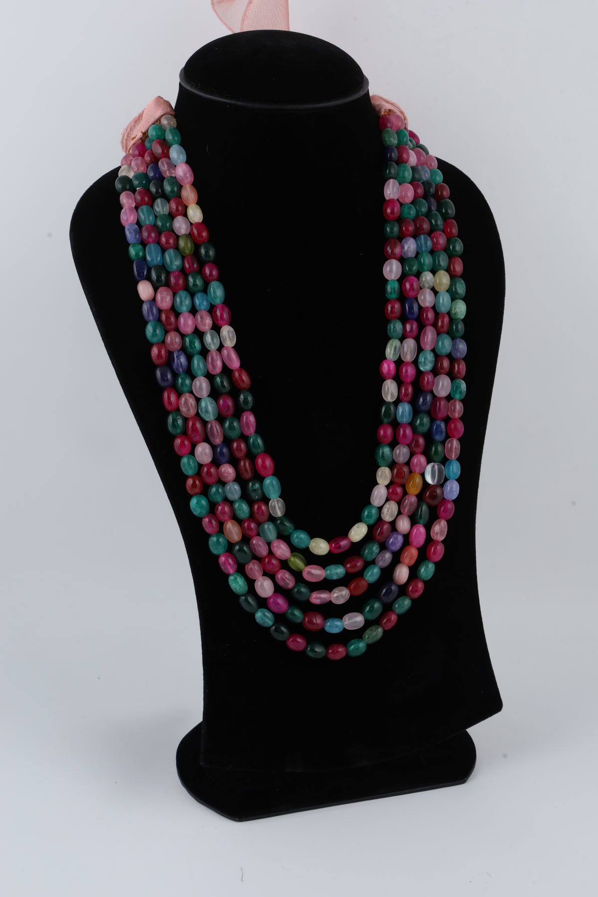 Multicolour Multi-Strand Beaded Statement Necklace