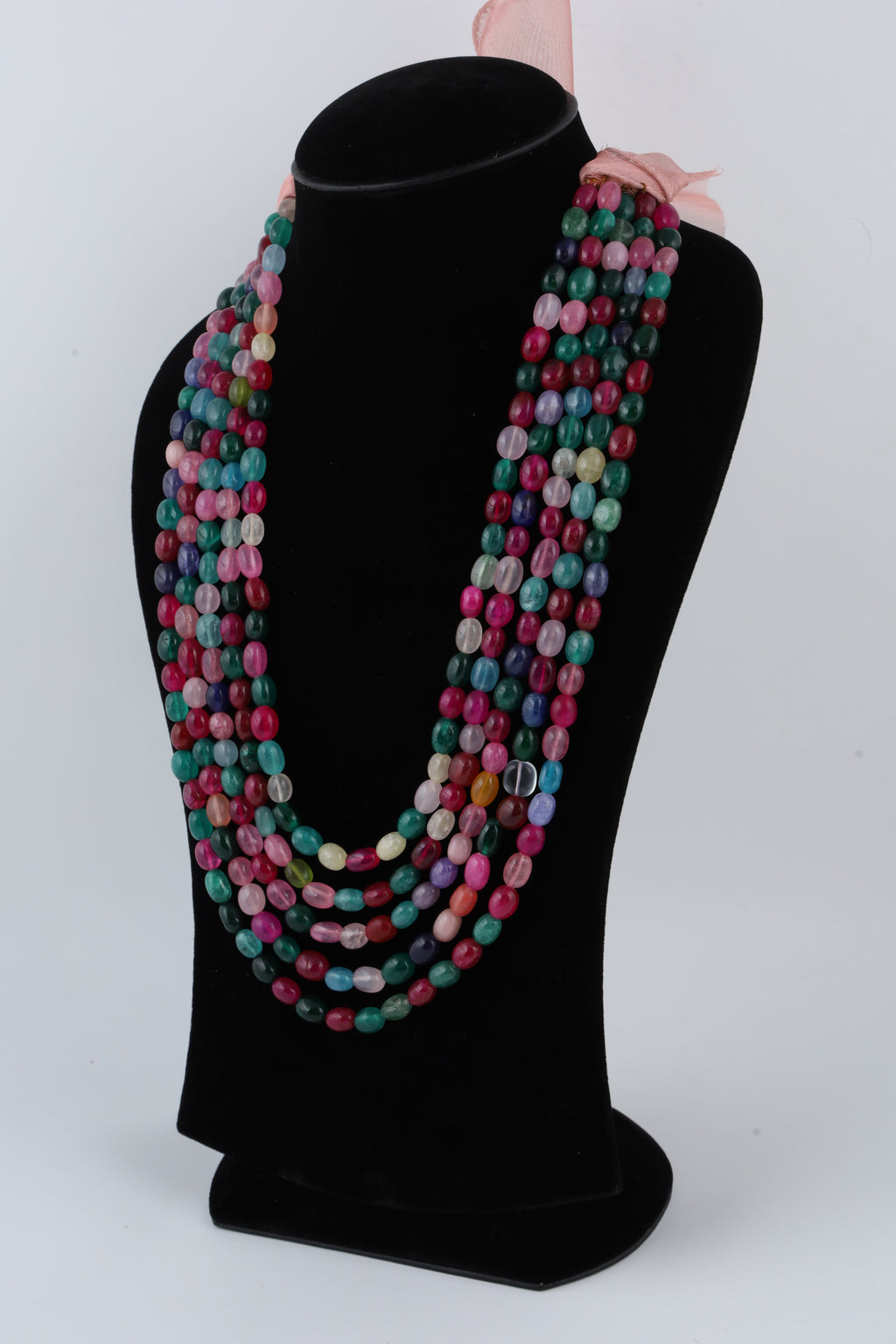 Multicolour Multi-Strand Beaded Statement Necklace