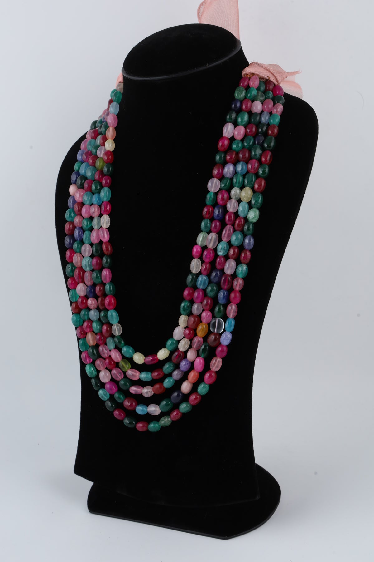 Multicolour Multi-Strand Beaded Statement Necklace