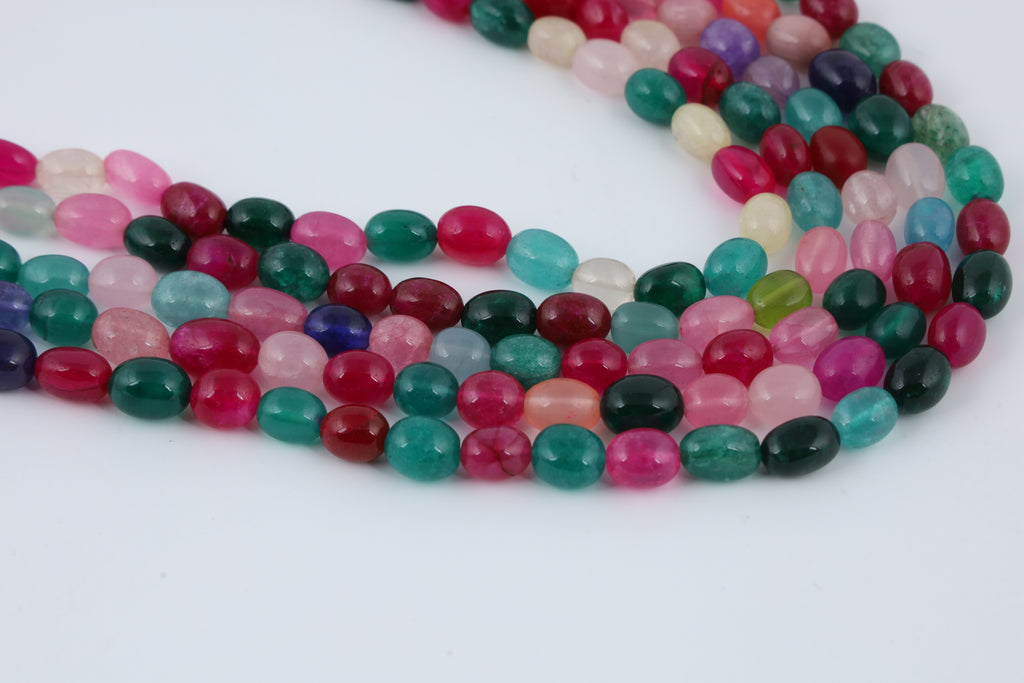 Multicolour Multi-Strand Beaded Statement Necklace
