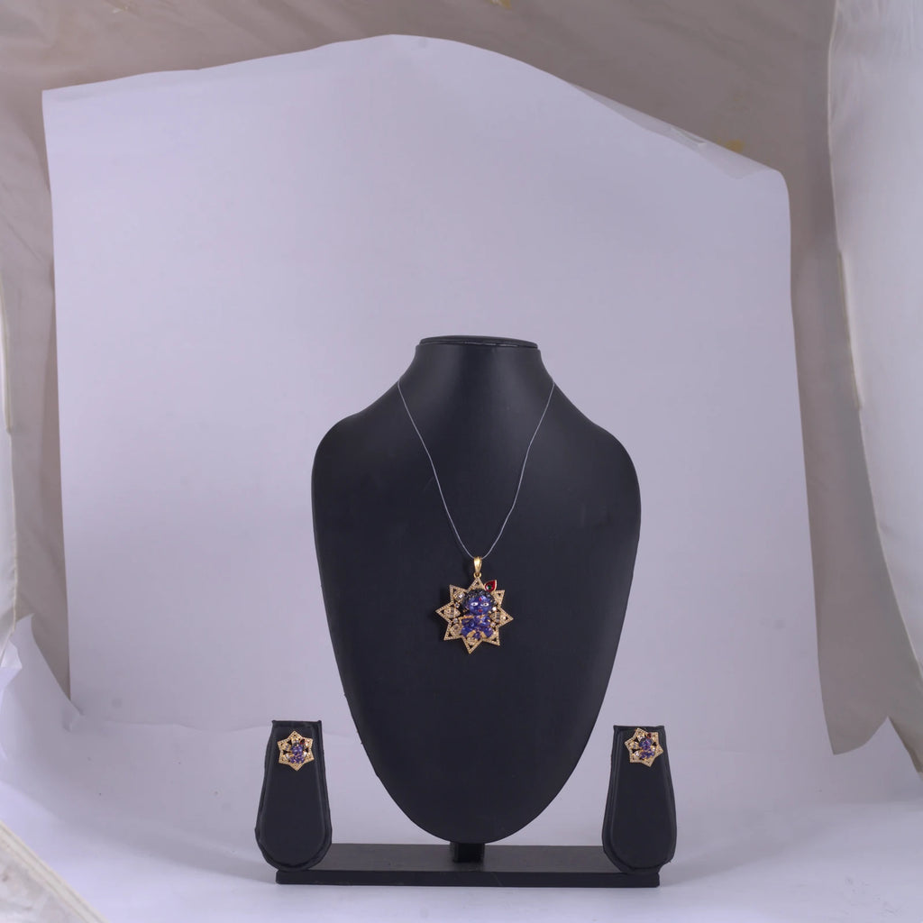Blue Figurine Star Pendant Necklace — view A