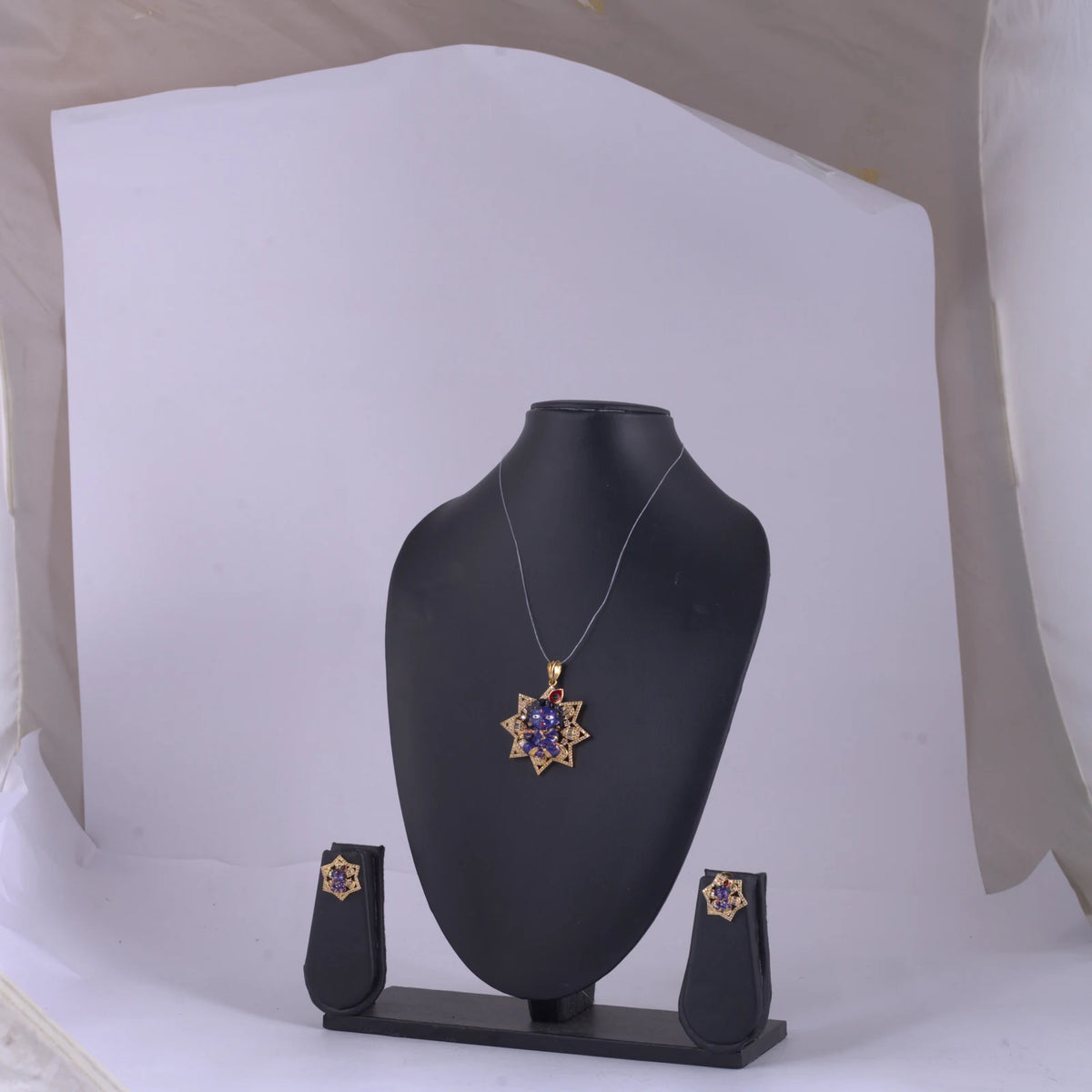 Blue Figurine Star Pendant Necklace — view C