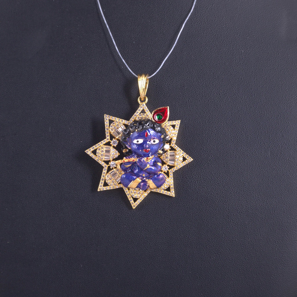 Blue Figurine Star Pendant Necklace — view D