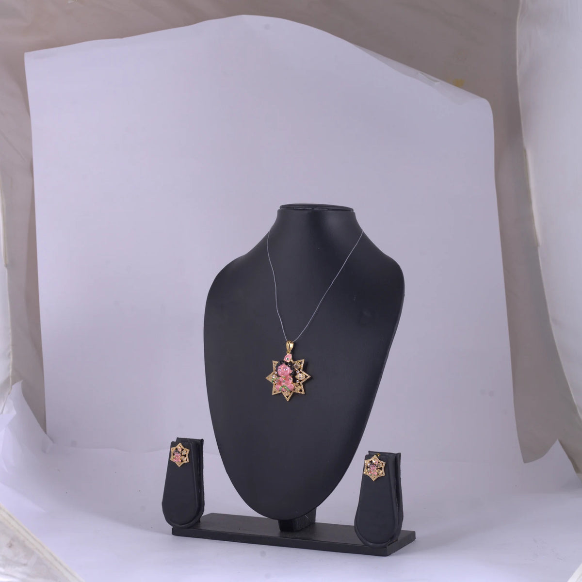 Pink Figurine Star Pendant Necklace — view C
