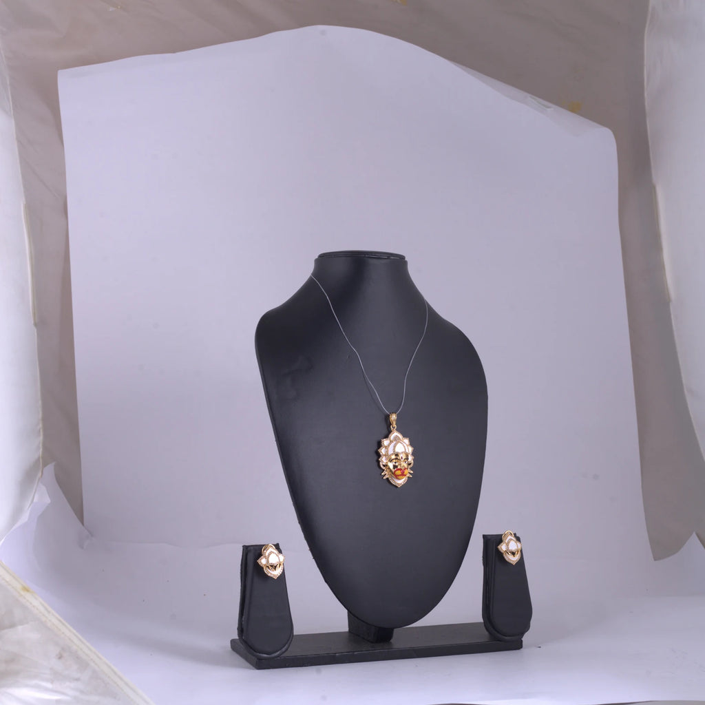 Traditional Face Motif Pendant Necklace — view C