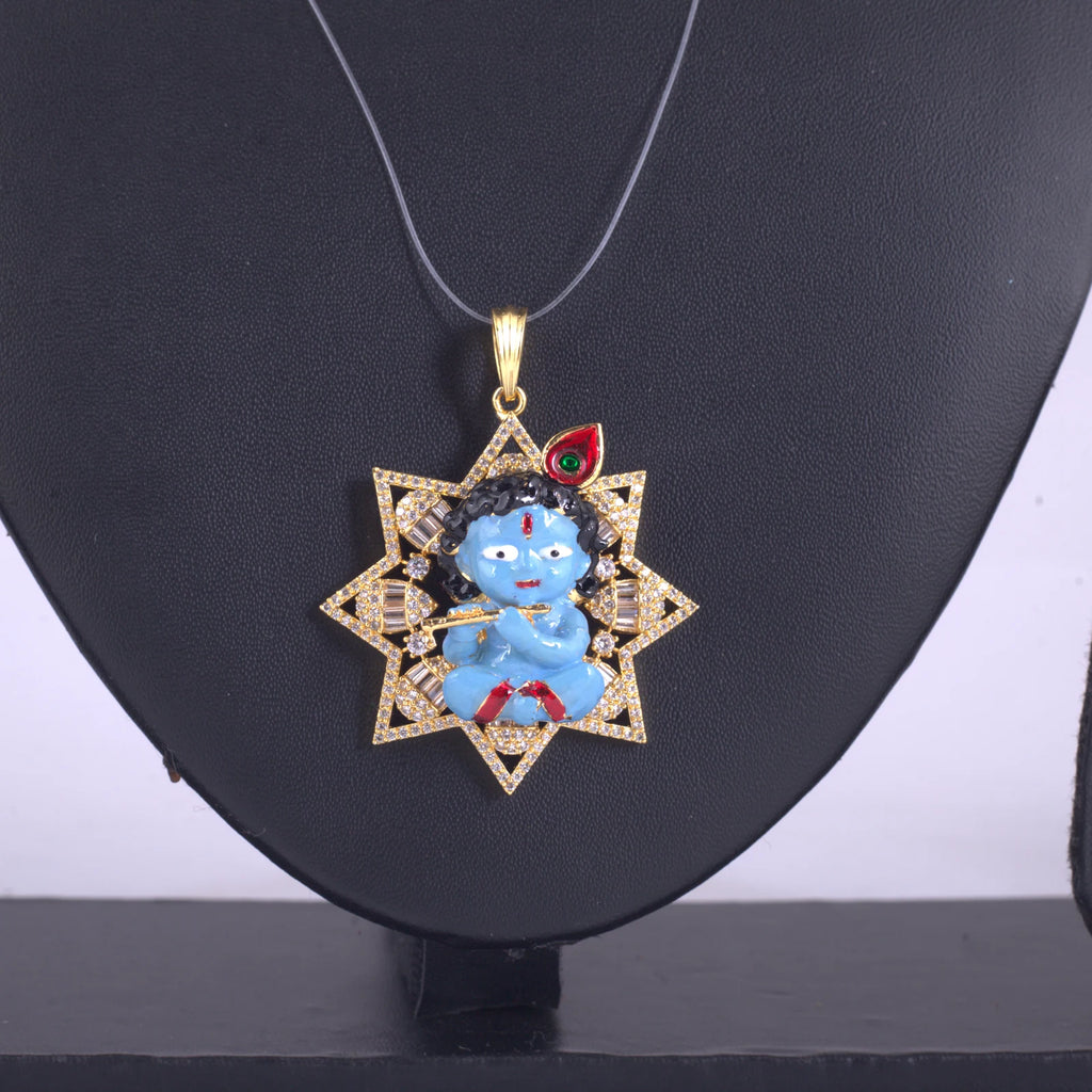 Blue Figurine Star Pendant Necklace — view D