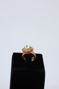 Gold Tone Kundan Style Statement Ring