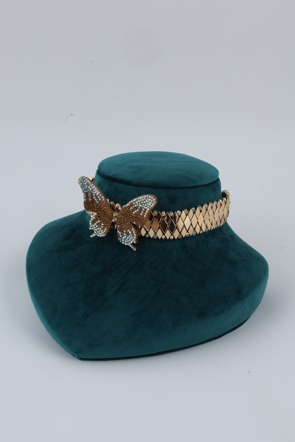 Gold Tone Butterfly Statement Choker