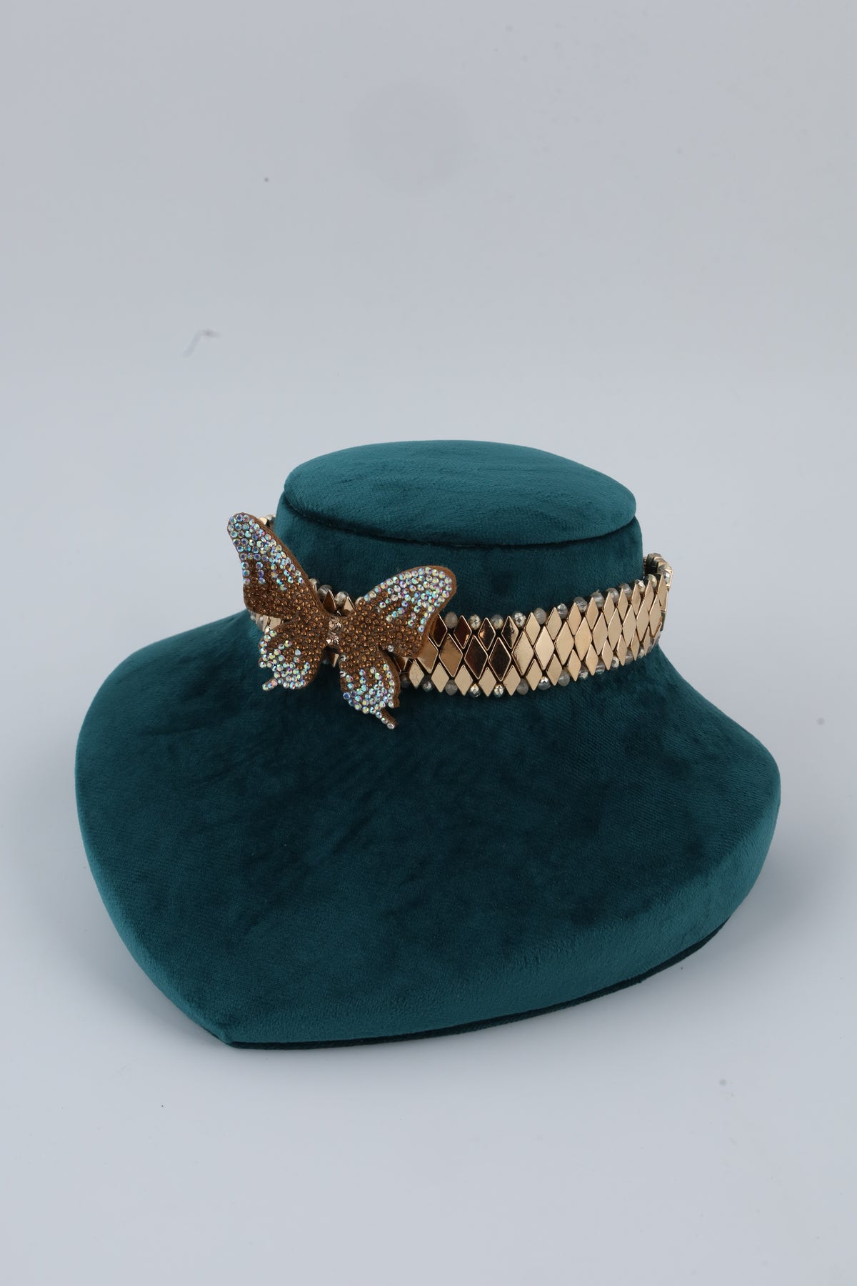Gold Tone Butterfly Statement Choker