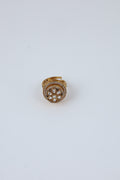 Gold Tone Ornate Floral Cluster Ring