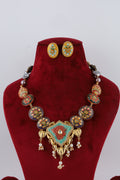 Colourful Enamel Necklace Set with Matching Earrings