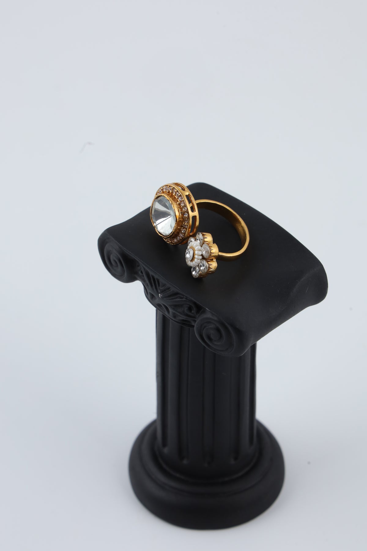 Gold Tone Dual Design Statement Ring