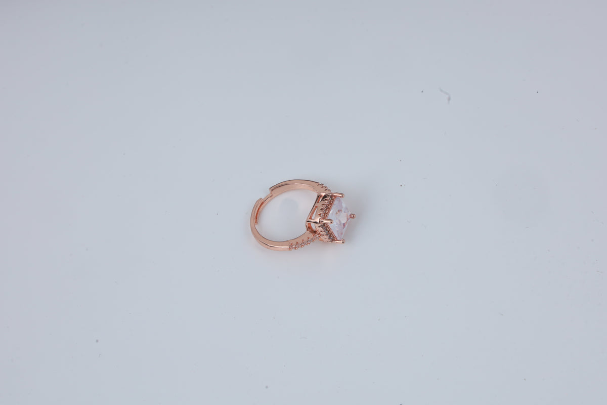 Rose Gold Square Stone Statement Ring