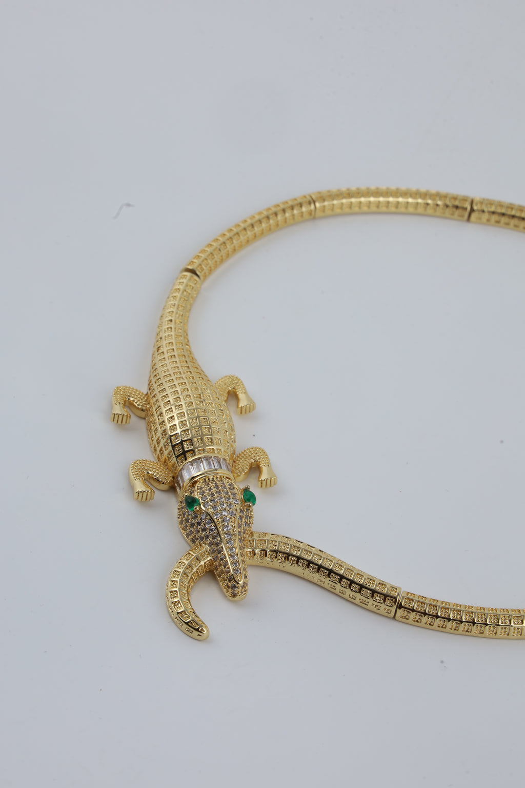 Gold Tone Contemporary Serpentine Necklace