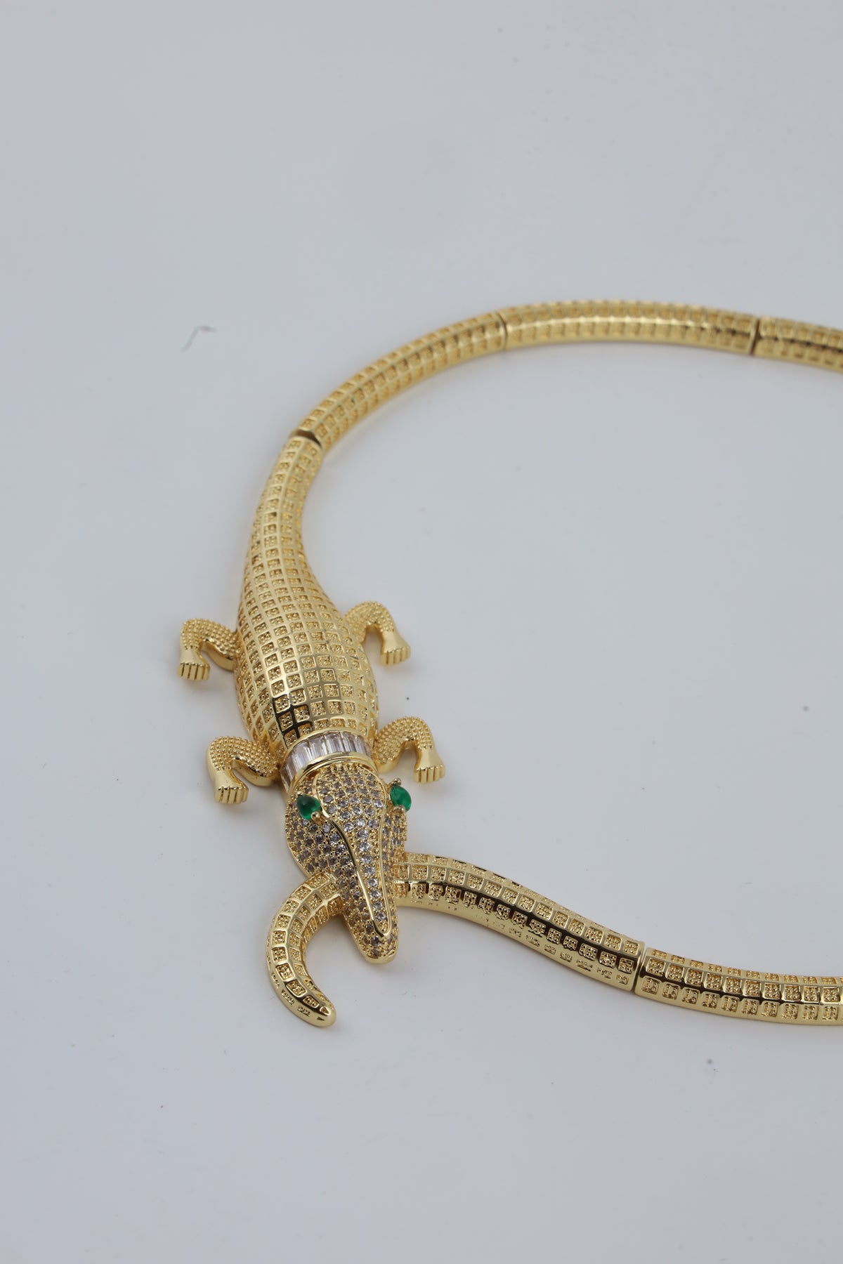 Gold Tone Contemporary Serpentine Necklace