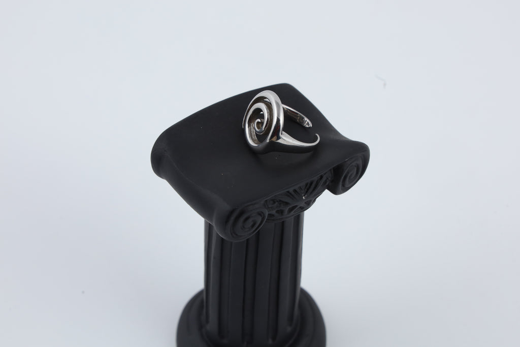 Silver Tone Spiral Design Ring