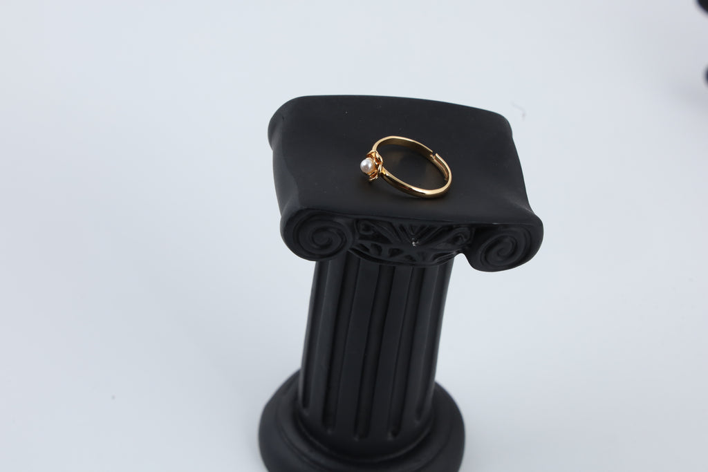 Gold Tone Minimal Solitaire Ring