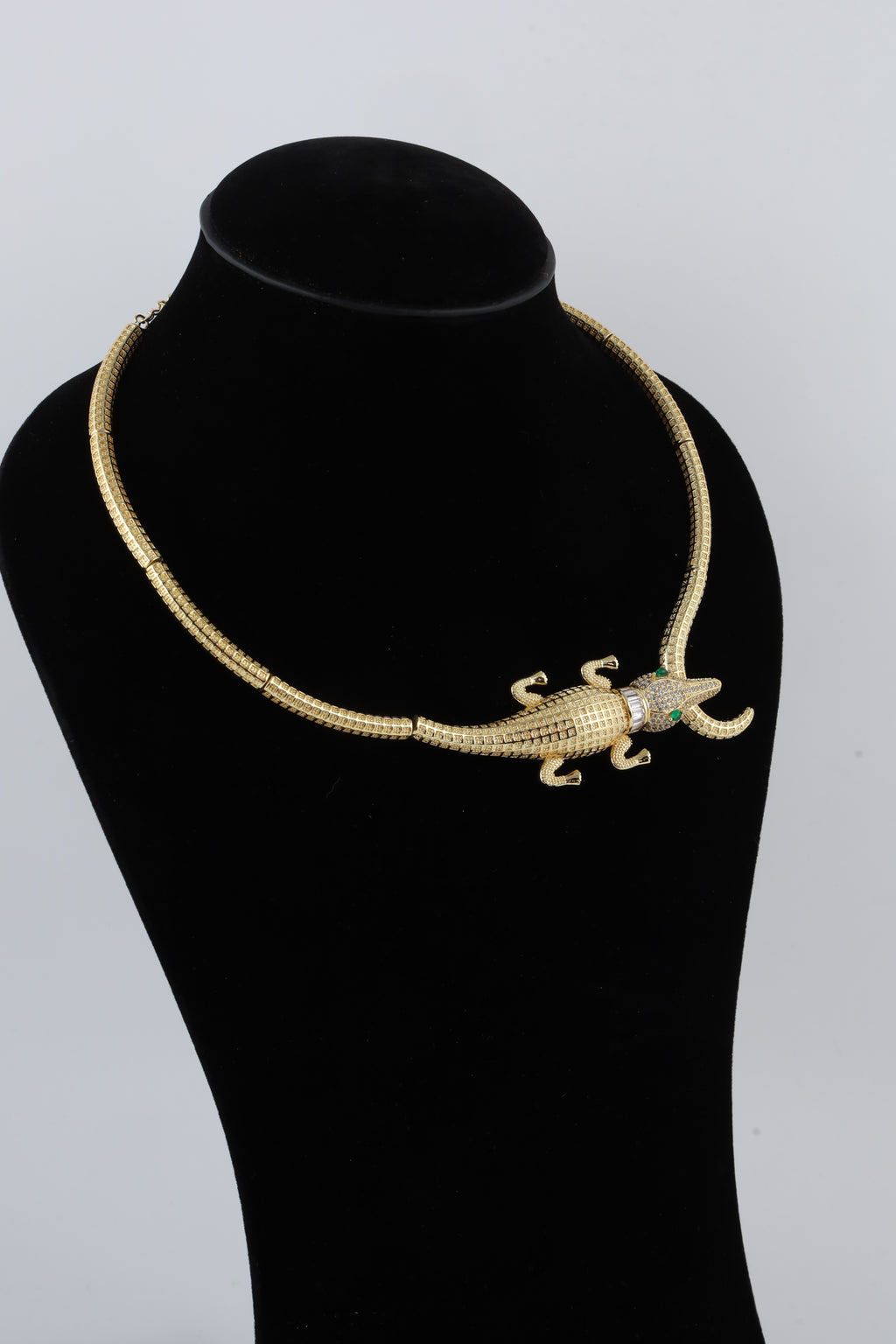 Gold Tone Contemporary Serpentine Necklace