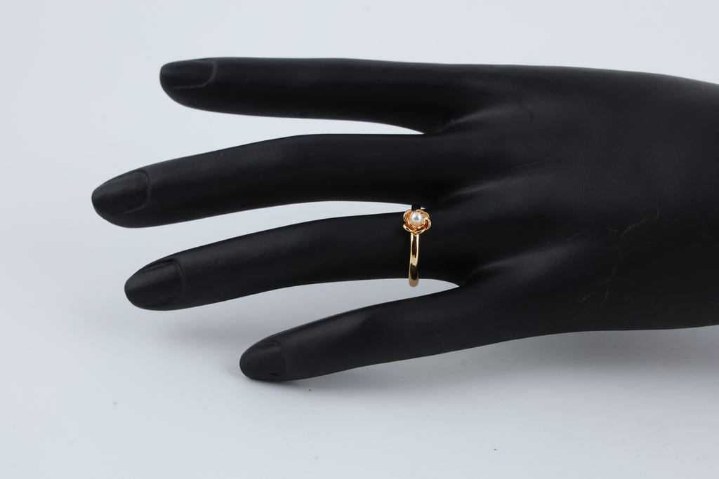 Gold Tone Minimal Solitaire Ring