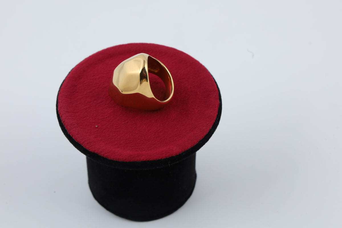 Minimal Gold Tone Sculptural Statement Ring