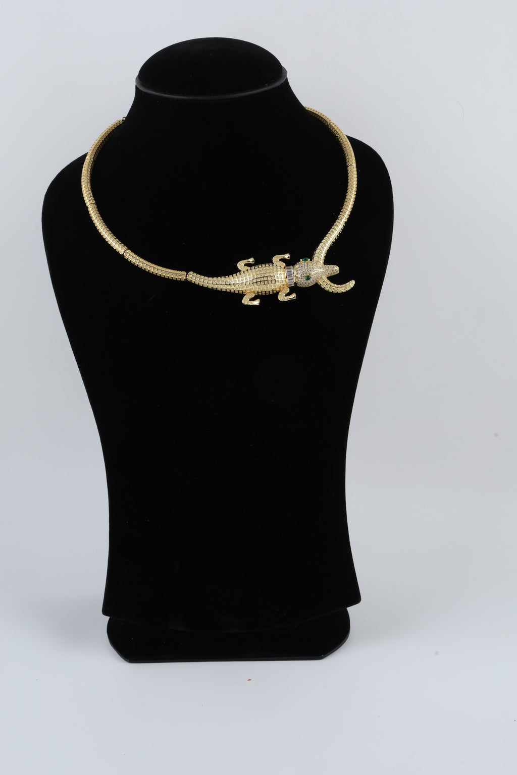 Gold Tone Contemporary Serpentine Necklace