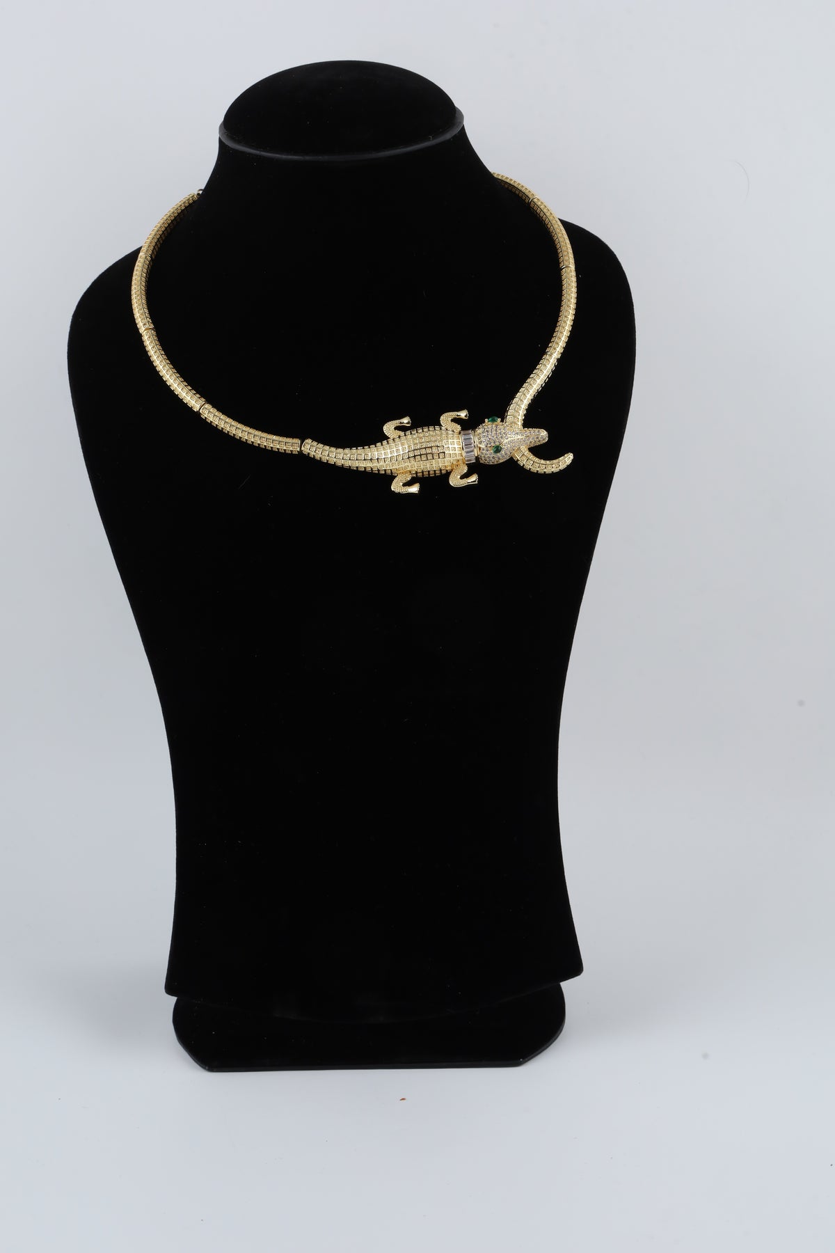 Gold Tone Contemporary Serpentine Necklace