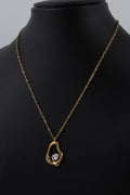 Teardrop Crystal Gold Tone Necklace