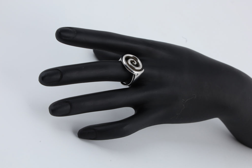 Silver Tone Spiral Design Ring