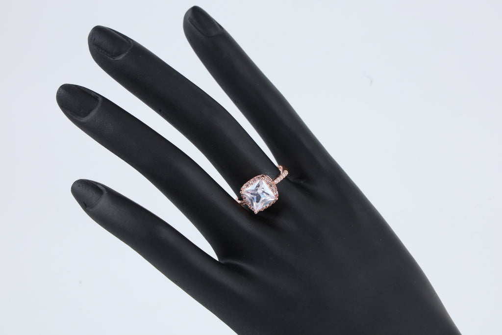 Rose Gold Square Stone Statement Ring