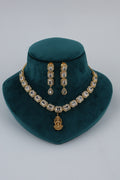 Gold Tone Crystal Necklace with Matching Earrings