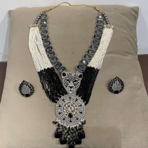 Empress Feline Multi-Strand Pearl & Crystal Statement Necklace Set